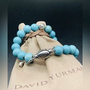 💙David Yurman Women Turquoise Spiritual Beads Bracelet with Silver Bead💙